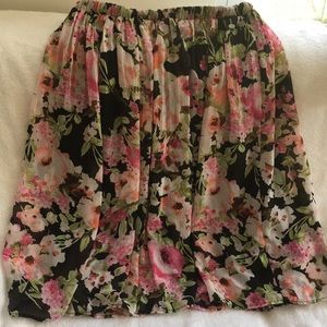Bobeau floral print skirt
